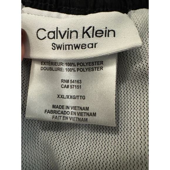 Calvin Klein Black Yellow Logo Mesh Lined Swim Trunks Men’s Size XXL - Picture 4 of 6